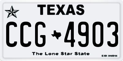 TX license plate CCG4903