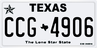 TX license plate CCG4906