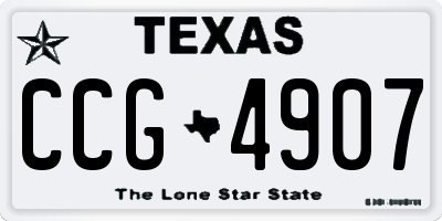 TX license plate CCG4907