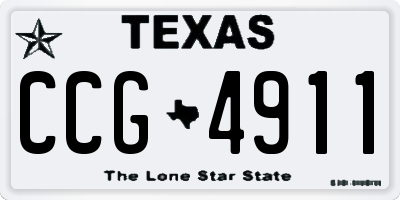 TX license plate CCG4911