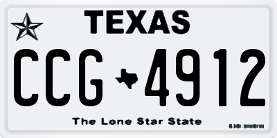 TX license plate CCG4912