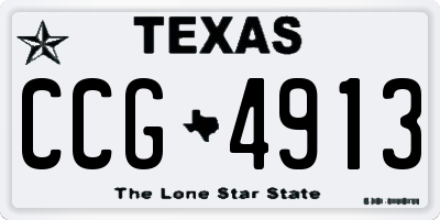 TX license plate CCG4913
