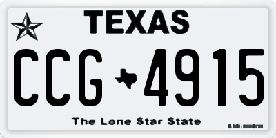 TX license plate CCG4915