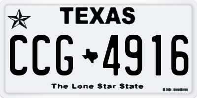 TX license plate CCG4916