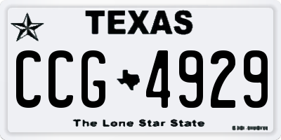 TX license plate CCG4929