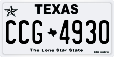 TX license plate CCG4930