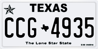 TX license plate CCG4935