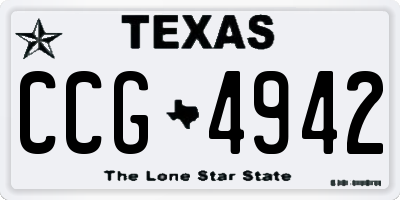 TX license plate CCG4942