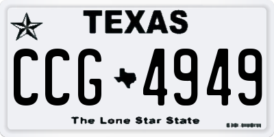 TX license plate CCG4949