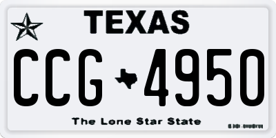 TX license plate CCG4950