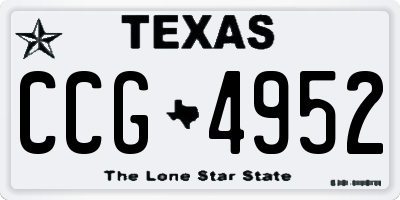 TX license plate CCG4952