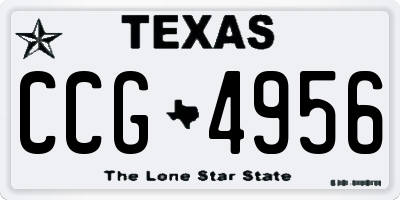 TX license plate CCG4956