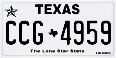 TX license plate CCG4959