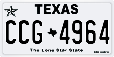 TX license plate CCG4964