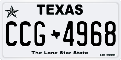TX license plate CCG4968