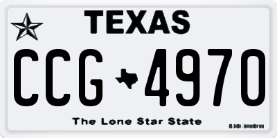 TX license plate CCG4970