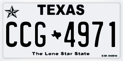 TX license plate CCG4971