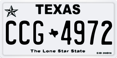 TX license plate CCG4972