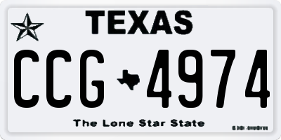 TX license plate CCG4974