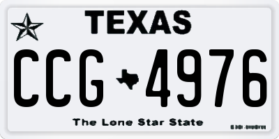TX license plate CCG4976