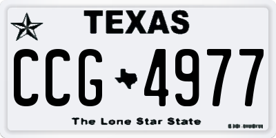 TX license plate CCG4977