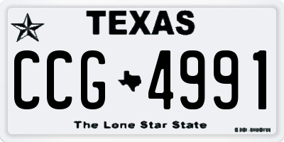 TX license plate CCG4991