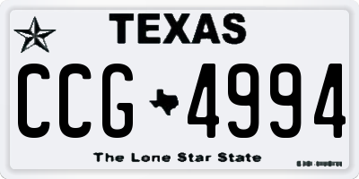 TX license plate CCG4994
