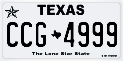 TX license plate CCG4999
