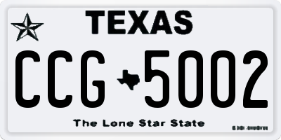 TX license plate CCG5002
