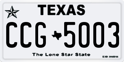 TX license plate CCG5003
