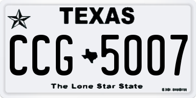 TX license plate CCG5007