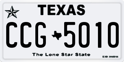 TX license plate CCG5010