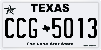 TX license plate CCG5013
