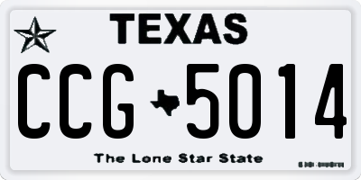TX license plate CCG5014