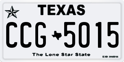 TX license plate CCG5015