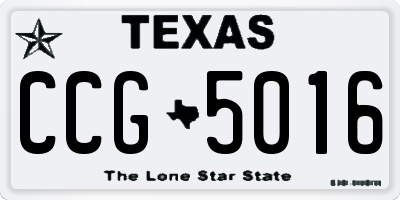 TX license plate CCG5016
