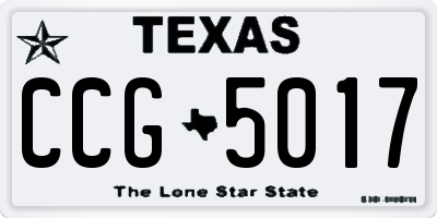 TX license plate CCG5017