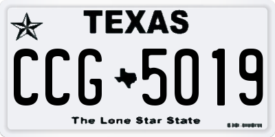 TX license plate CCG5019