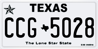 TX license plate CCG5028