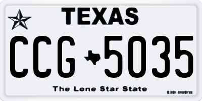 TX license plate CCG5035