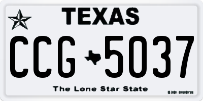TX license plate CCG5037