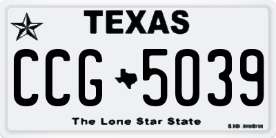 TX license plate CCG5039