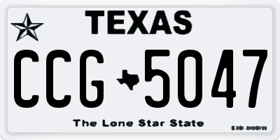 TX license plate CCG5047