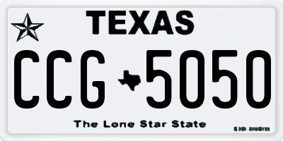 TX license plate CCG5050