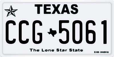 TX license plate CCG5061