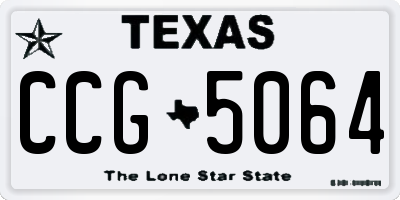 TX license plate CCG5064