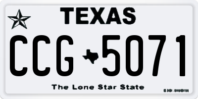 TX license plate CCG5071