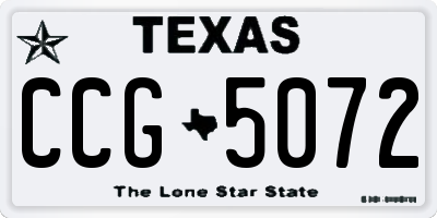 TX license plate CCG5072