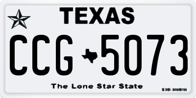 TX license plate CCG5073