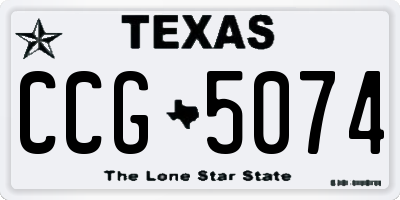 TX license plate CCG5074